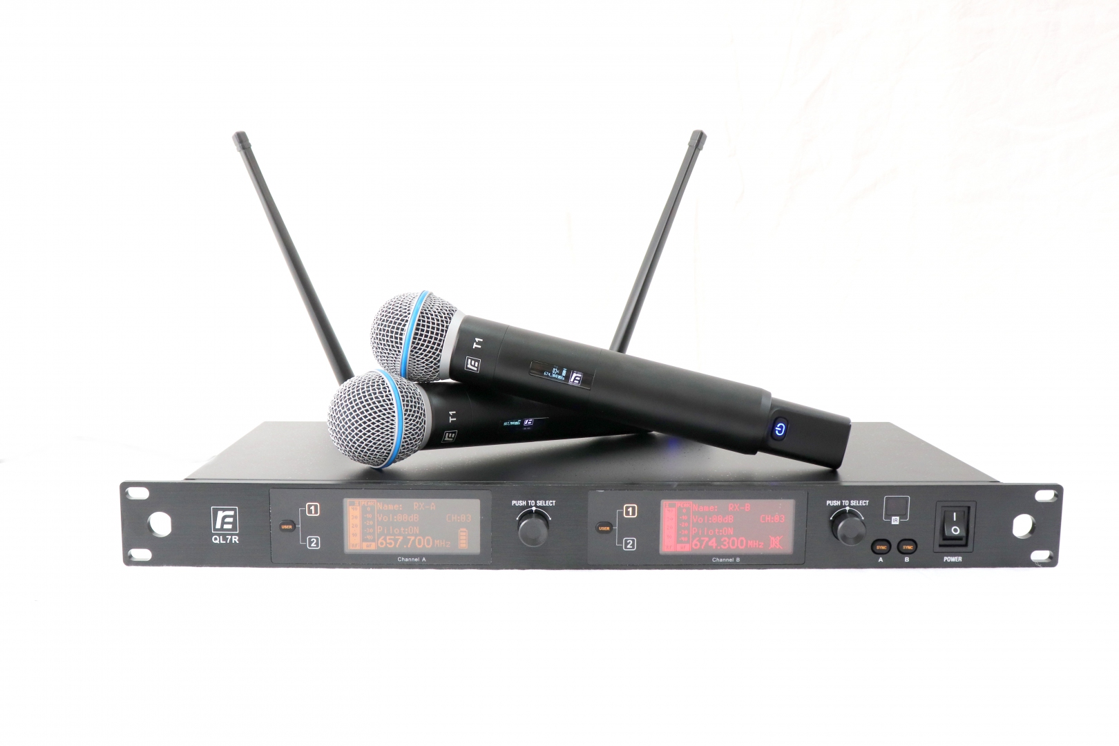 RFIntell QL7R/T1-B 720,500-754,000 МГц 2-канальная радиосистема с 2-мя ручными микрофонами в Смоленске